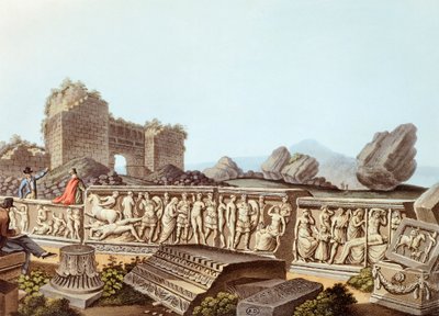 Las ruinas de Éfeso en Turquía, ilustración de Luigi Mayer de Luigi Mayer