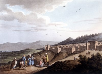 Vista de la ciudad de Belén. En “Vista del Dominio Otomano en Europa en Asia y otras islas del Mediterráneo”. De dibujos originales de Luigi Mayer, Londres de Luigi Mayer