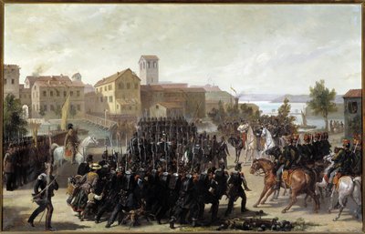La captura de la ciudad de Peschiera del Garda por los piamonteses, 30 de mayo de 1848 de Luigi Morgari