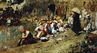 Las tentaciones de Don Antonio, de Luigi Nono (1850-1918), óleo sobre tabla. de Luigi Nono