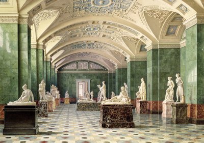 La Primera Sala de Escultura Moderna, Nuevo Hermitage, 1856 de Luigi Premazzi
