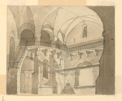 Diseño de escenario, interior de prisión de Luigi Ricci