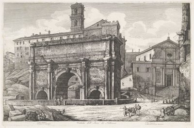 Boog van Septimius Severus te Roma Vista del Arco de Septimio (título sobre el objeto) de Luigi Rossini
