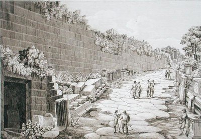 Camino romano a Tusculo, después de su primera excavación en 1825, de 