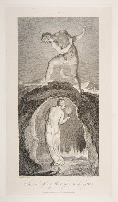 El alma explorando los recovecos de la tumba, de El Sepulcro, un poema de Robert Blair, 1 de marzo de 1813 de Luigi Schiavonetti