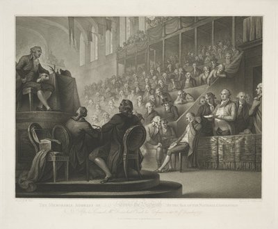 Toespraak van Lodewijk XVI El memorable discurso de Lewis XVI en el bar de la Convención Nacional (título sobre el objeto) de Luigi Schiavonetti