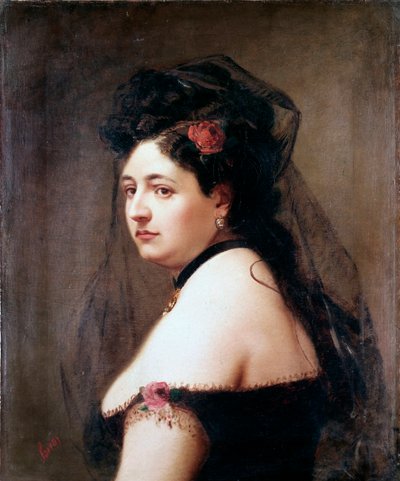 Retrato de Elisabetta Galletti Gianoli, cantante italiana de Luigi Sorio