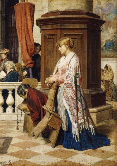 Tentación en la Casa de Dios, 1881 de Luigi da Rios