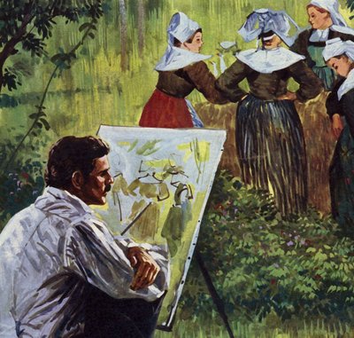 Cezanne le inspiró paisajes bretones llenos de color (litografía en color) de Luis Arcas Brauner