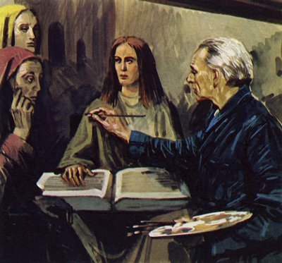 Van Meegeren pudo demostrar que había falsificado los cuadros (litografía en color) de Luis Arcas Brauner