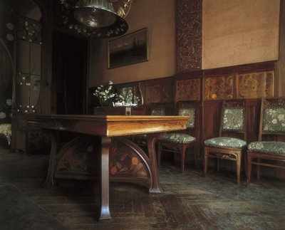 El comedor, Casa Nava (1901-1907), a Reus - DOMENECH I MONTANER, Lluis (1850-1923). Casa Navas. 1901-1907. ESPAÑA. Reus. Casa Navas. Comedor, con mobiliario de Gaspar Homar i Mesquida. Modernismo. Arquitectura. de Luis Domenech i Montaner