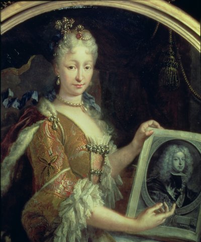 131 0794125/2 Retrato de Isabel de Farnesio (1692-1766) segunda esposa de Felipe V de España (óleo sobre lienzo) de Luis Egidio Melendez