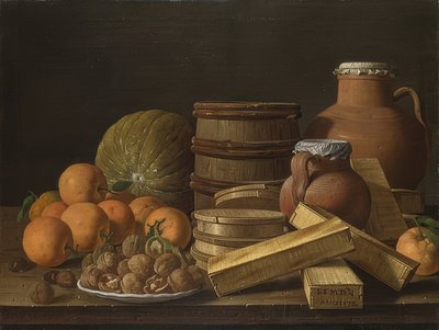 Naturaleza muerta con naranjas y nueces de Luis Egidio Melendez