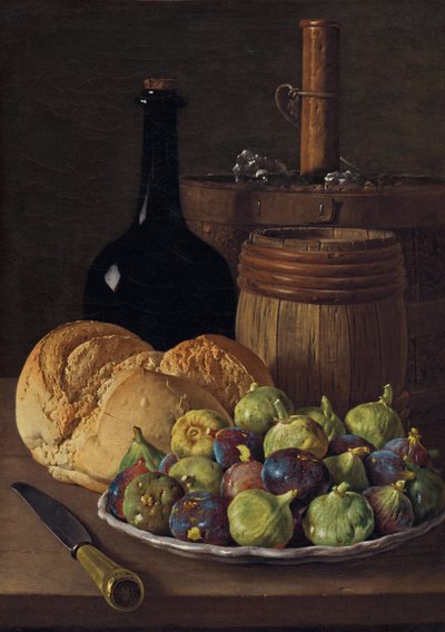 Bodegón con higos y pan, c.1770 (óleo sobre lienzo) de Luis Menendez or Melendez