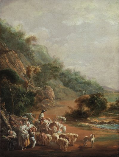 Escena con aldeanos de Luis Paret y Alcazar