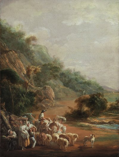Escena con aldeanos, 1786 de Luis Paret y Alcazar