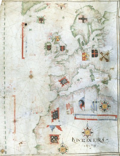 Carta portolana de Europa Occidental y África del Norte, 1578 de Luis Teixeira