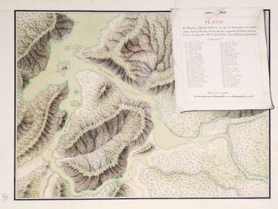 Carta del río Valdivia y alrededores, Chile de Luis de Surville