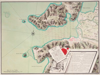 Mapa de la bahía y la ciudad de S. Phelipe de Portobelo de Luis de Surville