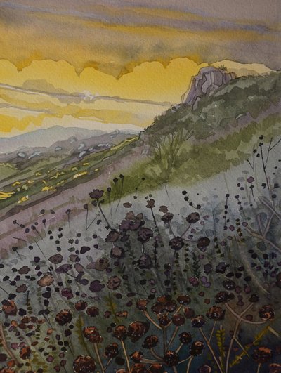 Puesta de sol en la Montaña Dorada de Luisa Millicent