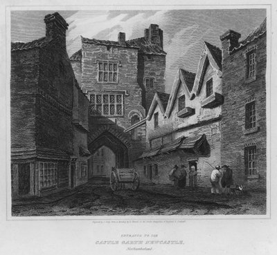 Entrada al Castillo Garth Newcastle, Northumberland (grabado) de Luke (after) Clennell