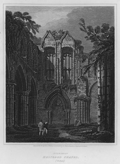 Interior de la Capilla de Holyrood, West End de Luke (after) Clennell