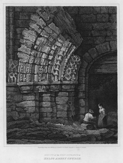 Restos de la entrada oeste a la Iglesia de la Abadía de Kelso de Luke (after) Clennell