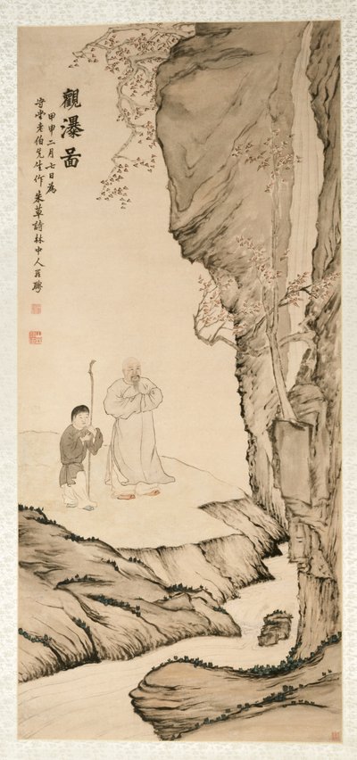 Scholar Watching the Waterfall de Luo Ping