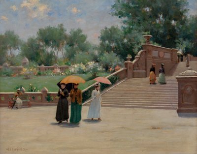 En el parque, c. 1894 (óleo sobre lienzo) de Luther Emerson van Gorder