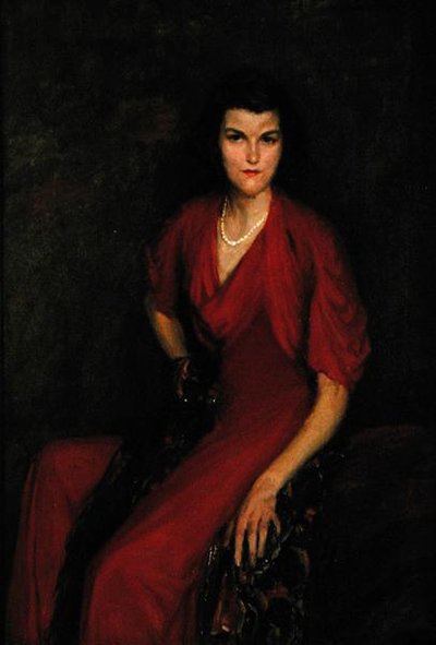El vestido rojo (óleo sobre lienzo) de Lydia Field Emmett
