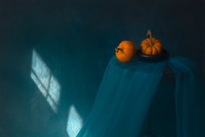 Luz de ventana con calabazas de otoño de Lydia Jacobs