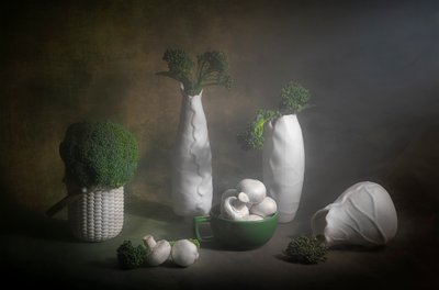 Naturaleza muerta de brócoli melancólico de Lydia Jacobs