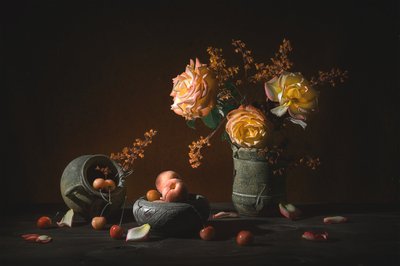 Rosas melancólicas y fruta de Lydia Jacobs