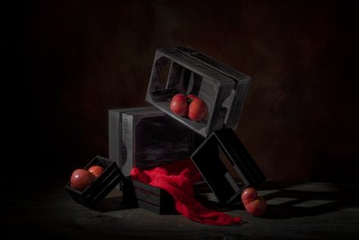 Frutas rojas en cajas de Lydia Jacobs