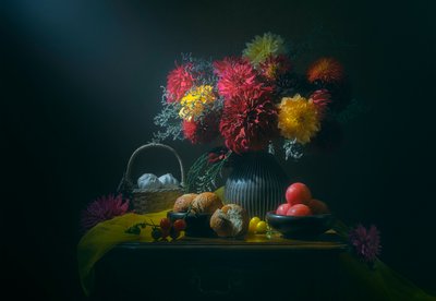 Naturaleza muerta rústica de la cosecha de Lydia Jacobs