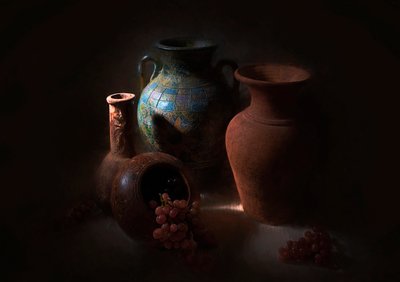 Uvas de cerámica rústica de Lydia Jacobs