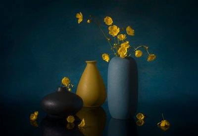 Naturaleza muerta con flores amarillas de Lydia Jacobs