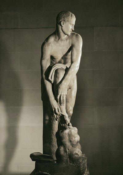 Hermes atando su sandalia ... de Lysippos (after)