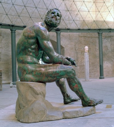 Boxeador de Thermonr, estatua de bronce helenística, siglo I d.C. de Lysippos