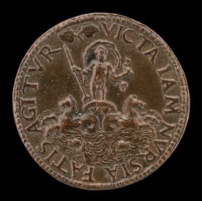 Neptuno en un Carro de Mar [reverso] de Lysippus Junior