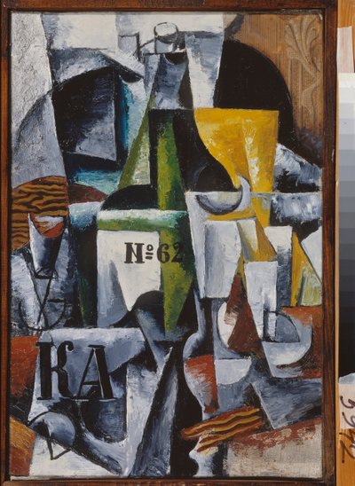 Naturaleza muerta. Pintura de Lyubov (Lioubov) Sergeyevna Popova (1889-1924), óleo sobre lienzo de Lyubov Sergeevna Popova