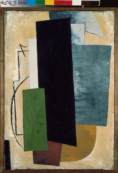 Pintura arquitectónica. Pintura de Lyubov (Lioubov) Sergeyevna Popova (1889-1924), óleo sobre lienzo de Lyubov Sergeevna Popova
