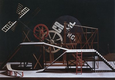 Diseño de escenario para la obra de teatro El Magnífico Cornudo Le Cocu Magnifique por F. Crommelynck de Lyubov Sergeevna Popova