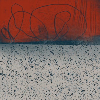Abstracto rojo dinámico de MANSI SAXENA