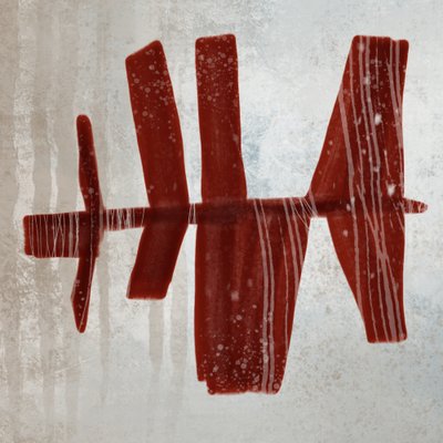 Formas abstractas rojas con textura de MANSI SAXENA