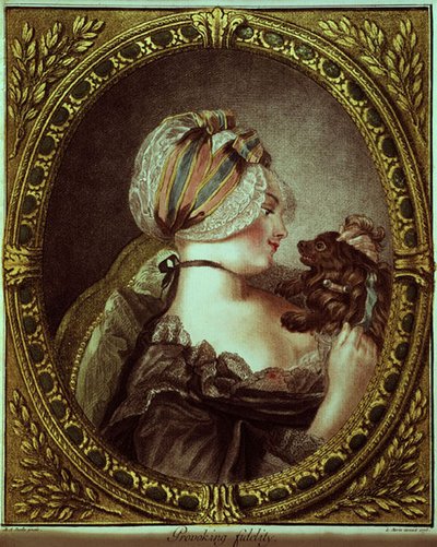 Provocando la Fidelidad grabado por Louis Marin Bonnet de M.A. (after) Parelle