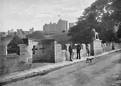 Alnwick: El Puente del León y el Castillo, c1896 de M. Aunty