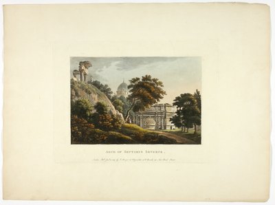Arco de Septimio Severo, placa cuatro de las Ruinas de Roma de M. Dubourg