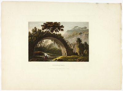 Puente de Varo, lámina veintiocho de Ruinas de Roma de M. Dubourg