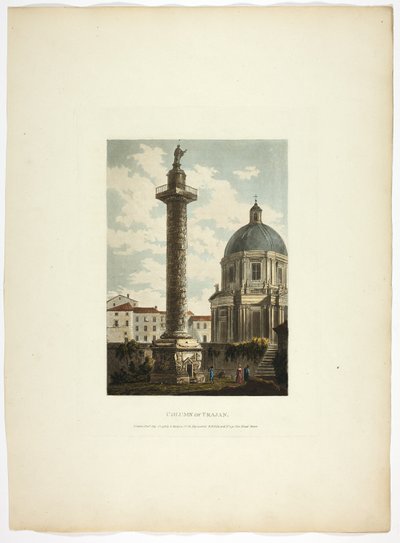 Columna de Trajano, lámina veintiuna de Ruinas de Roma de M. Dubourg
